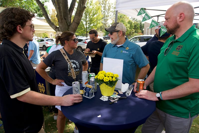 Impactful Conversations took place at the tailgate before the Notre Dame-Purdue game.